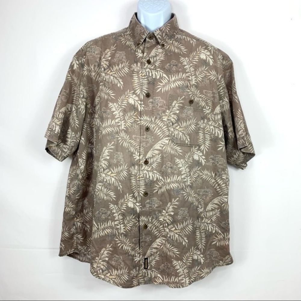 Woolrich Men’s Floral Shirt Brown Buttons Down